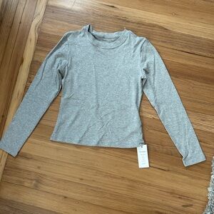Gray Fitted Long Sleeve Set